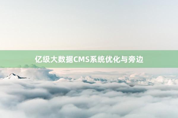 亿级大数据CMS系统优化与旁边