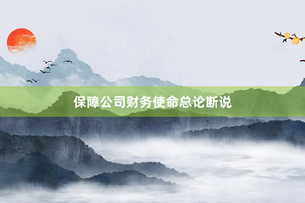 保障公司财务使命总论断说
